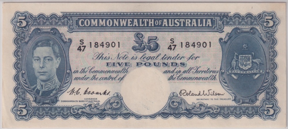 1952 Five Pound Coombs/Wilson R48 PCGS Choice Unc 63