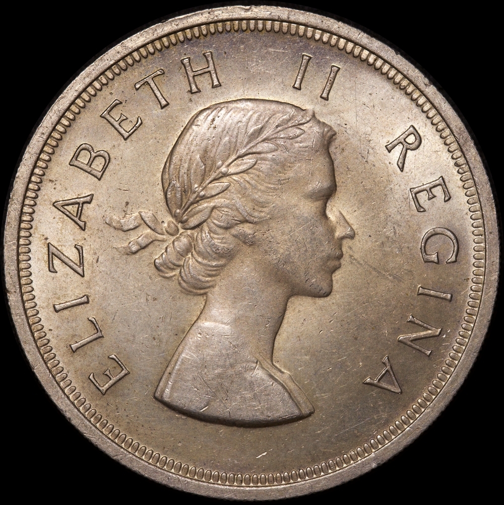 South Africa 1959 Silver 5 Shillings KM#52 about Unc product image