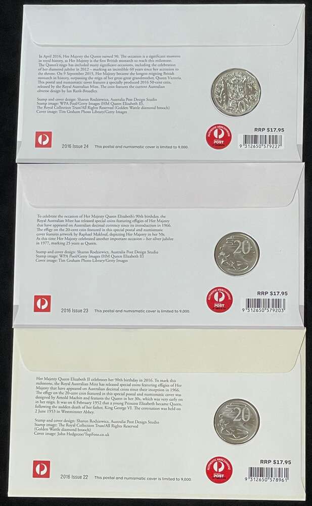 2016 20 / 50 Cent PNC Trio QEII 90th Birthday