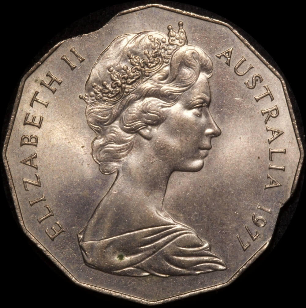 1977 50 Cent QEII Silver Jubilee Uncirculated Sterling & Currency