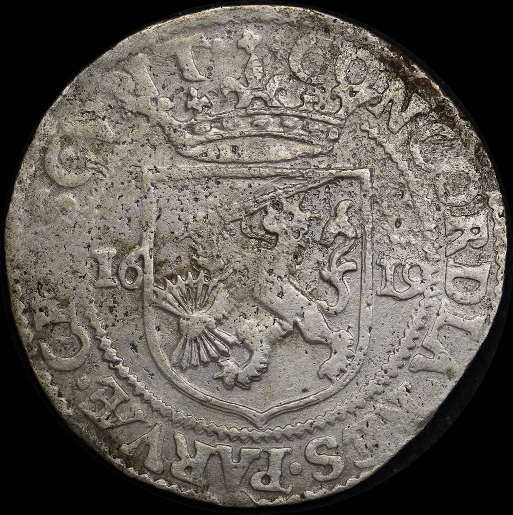 Netherlands (Gelderland) 1619 Silver Rijksdaalder Ex Batavia Shipwreck Very Good