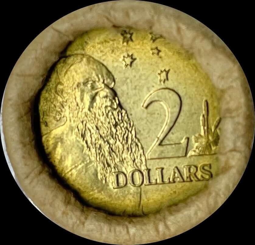 1988 2 Dollar Coin RAM Mint Roll - Tails / Tails