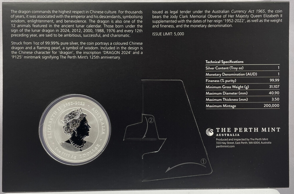 2024 Silver 1oz White Dragon Brisbane Money Expo product image