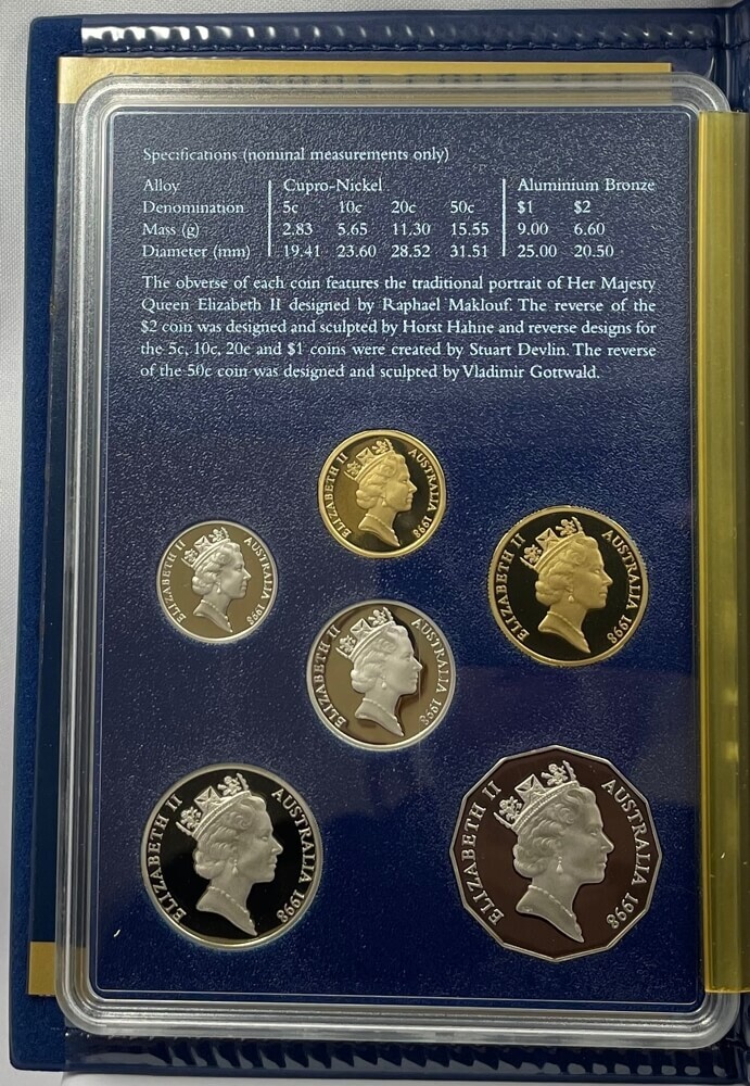 Australia 1998 Proof Coin Set Bass and Flinders Damaged Packaging