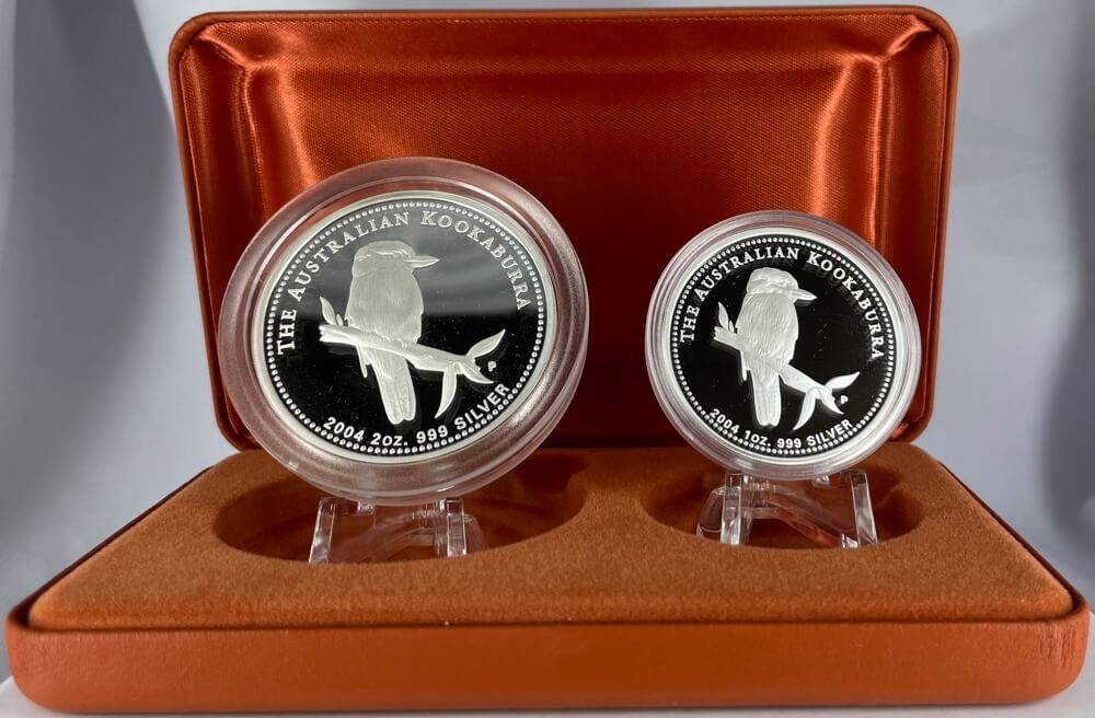 2004 Silver Proof Two Coin Set (2oz and 1oz) Kookaburra product image