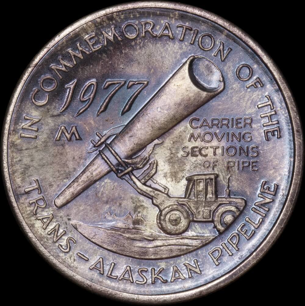 1977 1oz Silver Round Trans Alaskan Pipeline