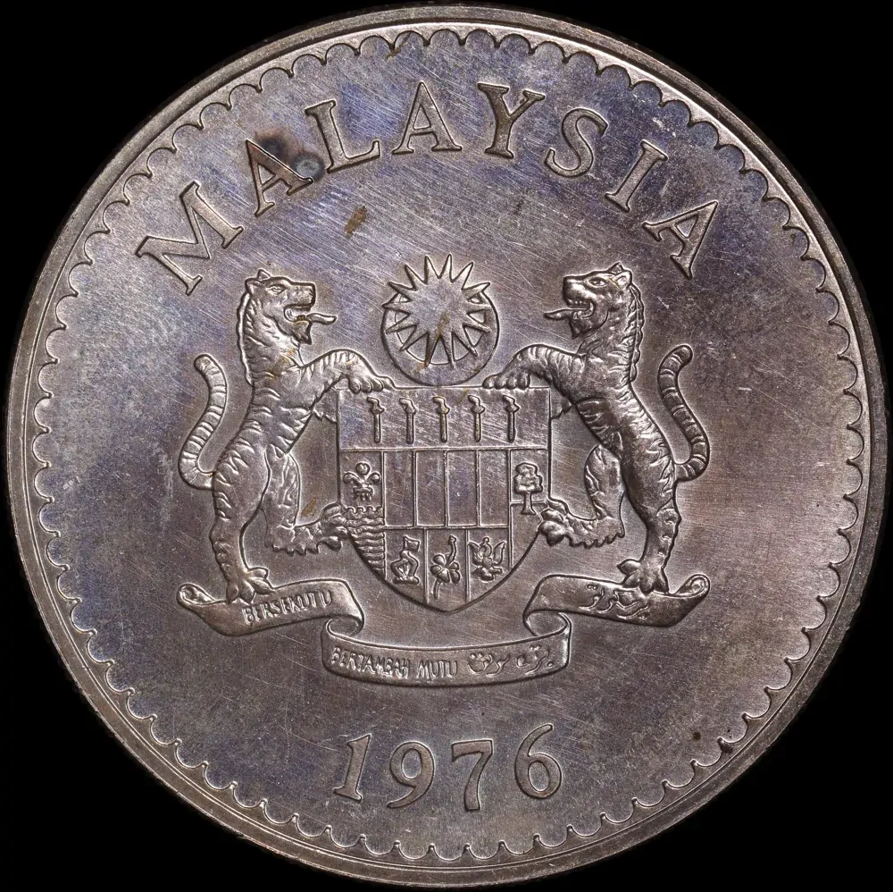 Malaysia 1976 Silver 25 Ringgit - Hornbill KM# 20 Uncirculated product image