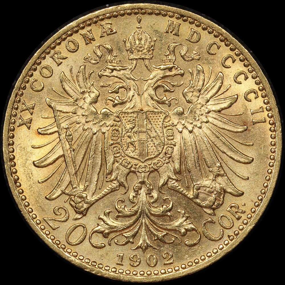 Austria 1902 Gold 20 Coronas KM#2806 about Unc product image