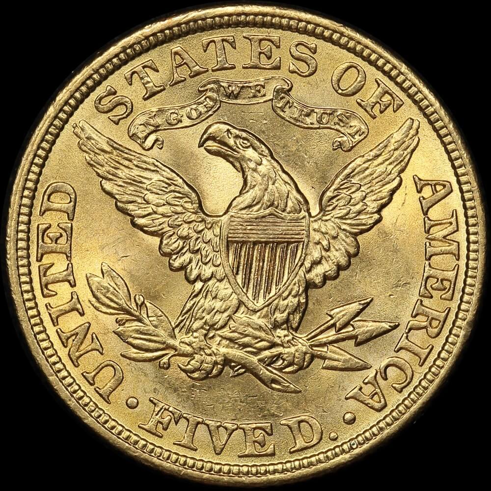 USA 1907 Gold 5 Dollar Half Eagle Uncirculated product image