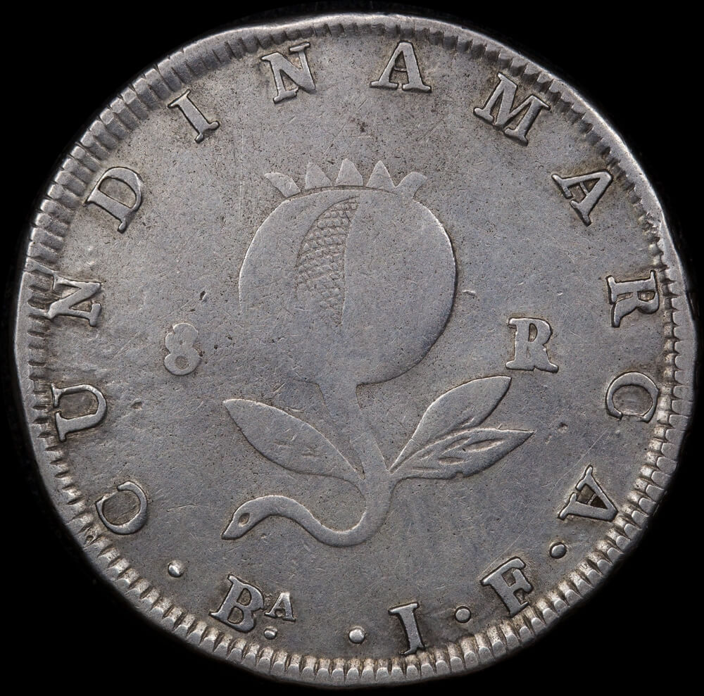 Colombia (Cundinamarca) Silver 8 Reales KM# C6 about Very Fine product image