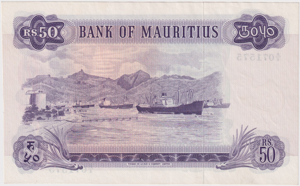 Mauritius 1967 50 Rupees Pick#33c Uncirculated product image