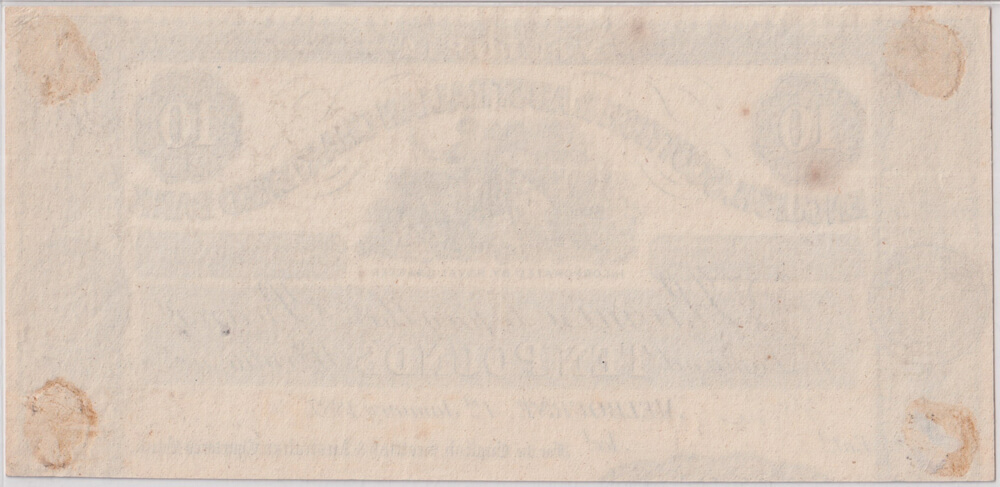 English, Scottish & Australian Chartered Bank 1887 Ten Pound Printers Proof PMG 55 About Unc