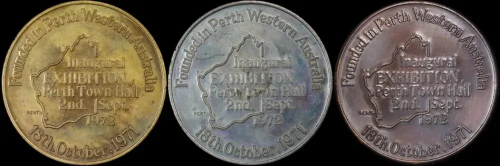 1972 Trio of Medallions Numismatic Society of WA C# 1972/9 Uncirculated