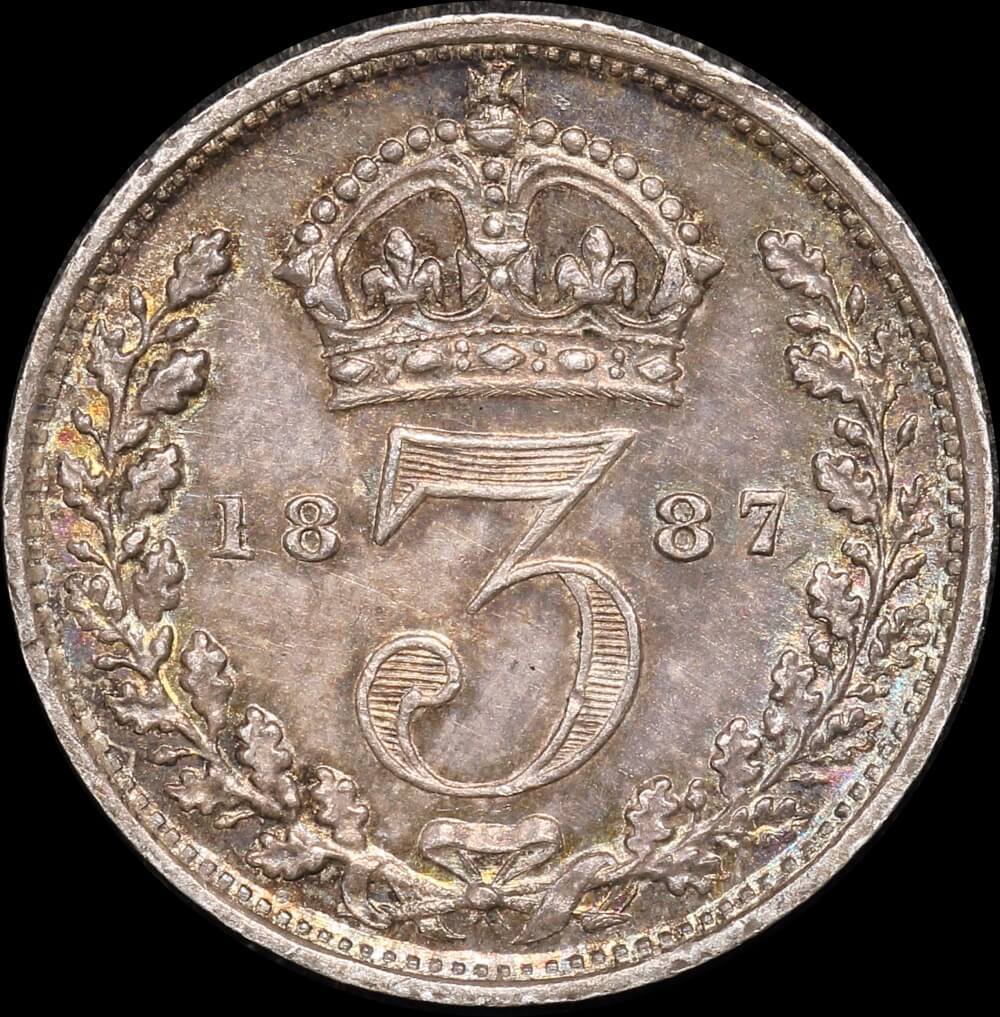 1887 Silver Threepence Victoria Jubilee S#3931 about Unc product image