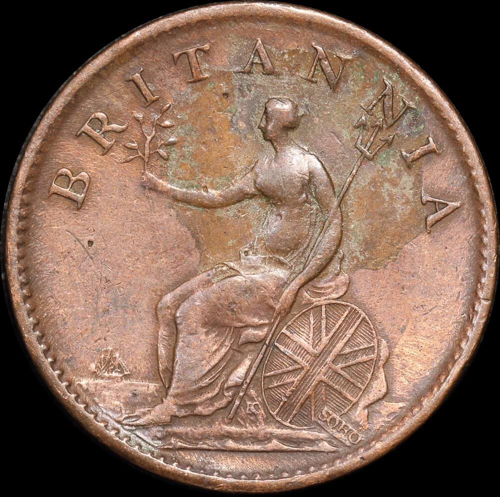 1807 Copper Farthing George III S#3782 good EF product image