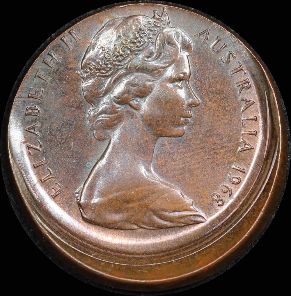 1968 Two Cents Offstrike Error 5mm Uncirculated