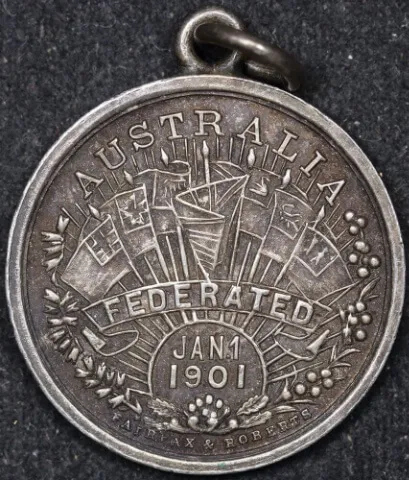 1901 Silver Medalette Fairfax and Roberts Federation C# 1901/4 Uncirculated