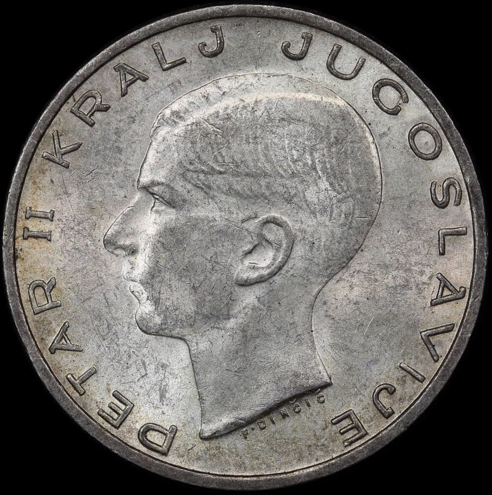 Yugoslavia 1938 Silver 20 Dinara KM# 23 Uncirculated product image