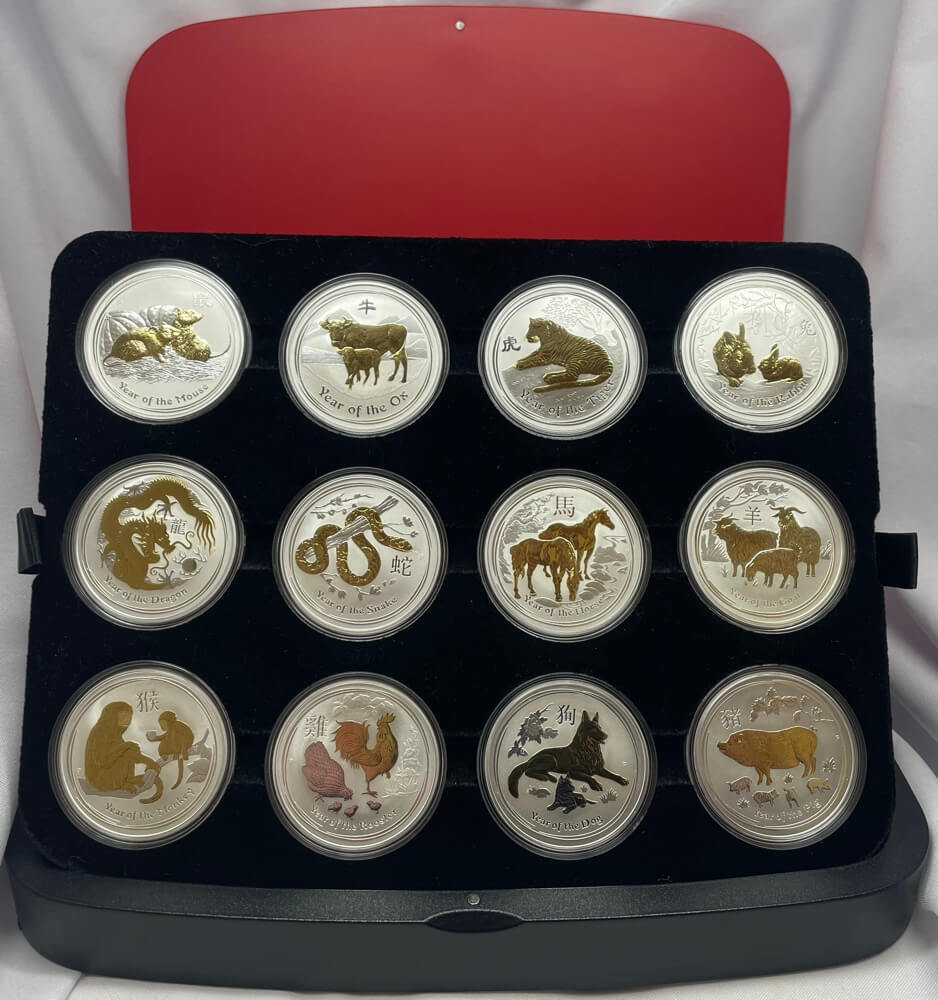 2008-2019 Silver Lunar Series II 12 Coin Gilded Collection  product image