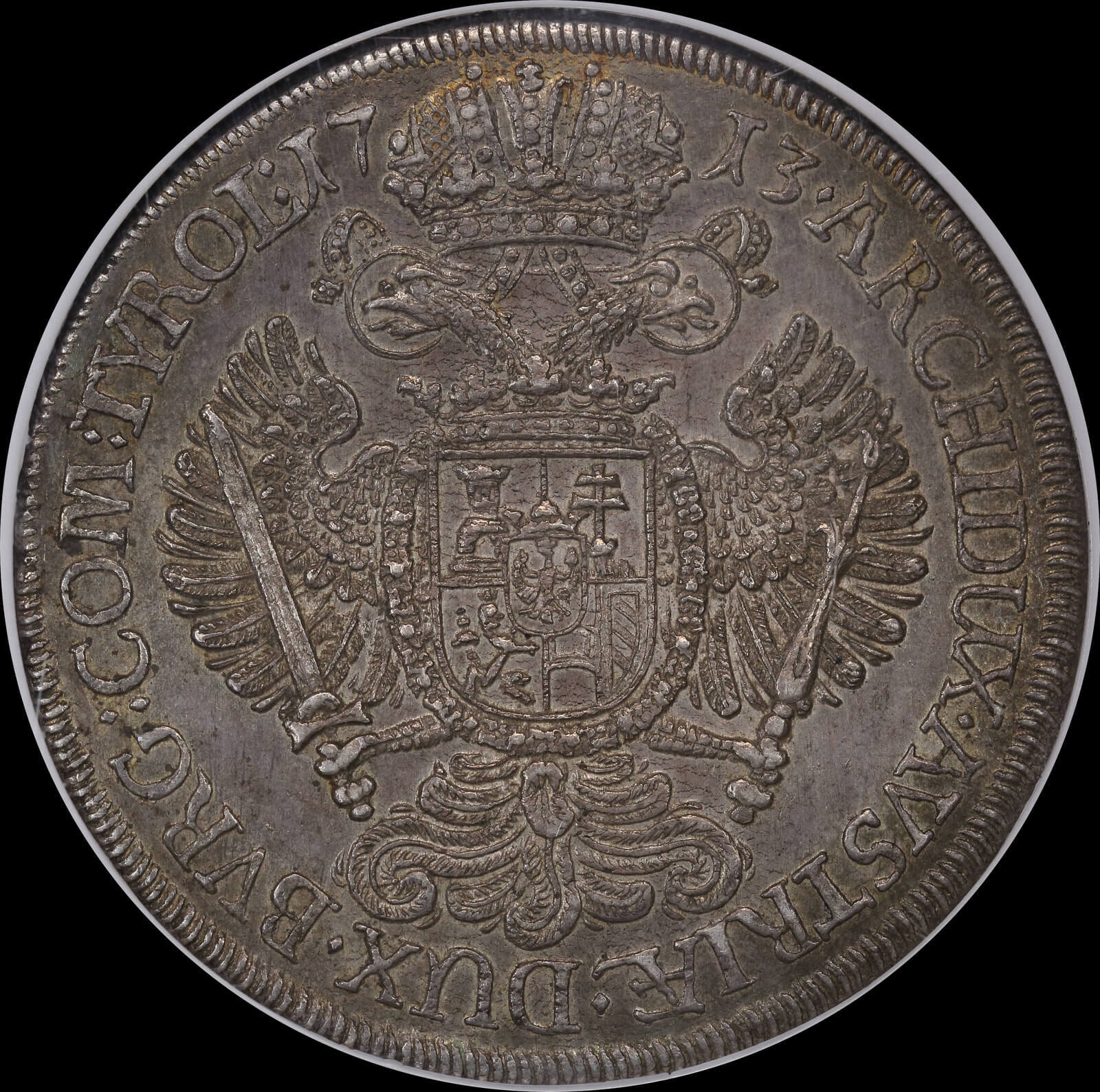 Austria (Hall) 1713 Silver Thaler Charles VI Dav#1050 NGC AU58 product image