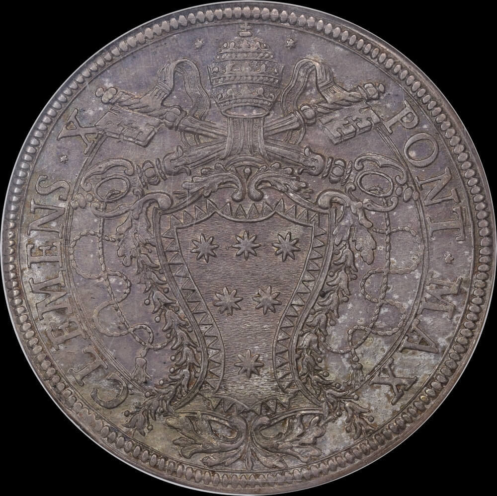 Italy (Papal States) 1675 Silver Piastra Jubilee Dav#4078 NGC AU58 product image