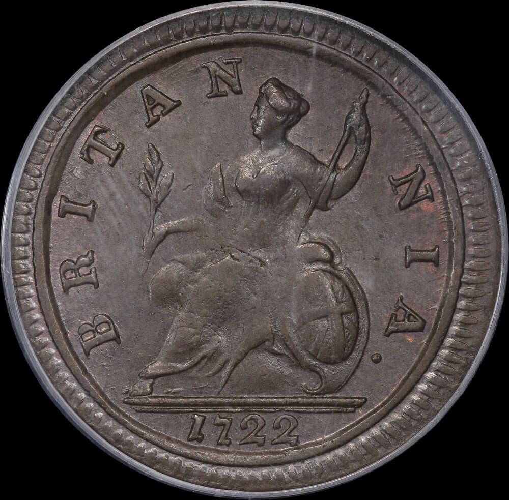 1722 George I Copper Halfpenny S#3660 PCGS MS62BN