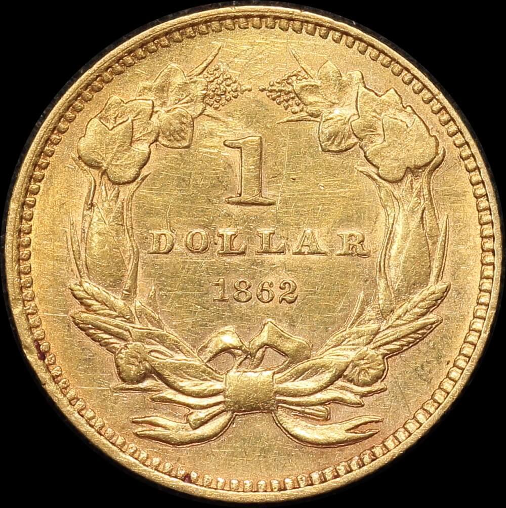 USA 1862 Gold Dollar "Indian Princess" KM# 86 about Unc product image