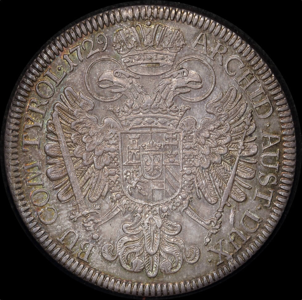 Austria (Hall) 1729 Silver Thaler Charles VI Dav#1054 about Unc product image