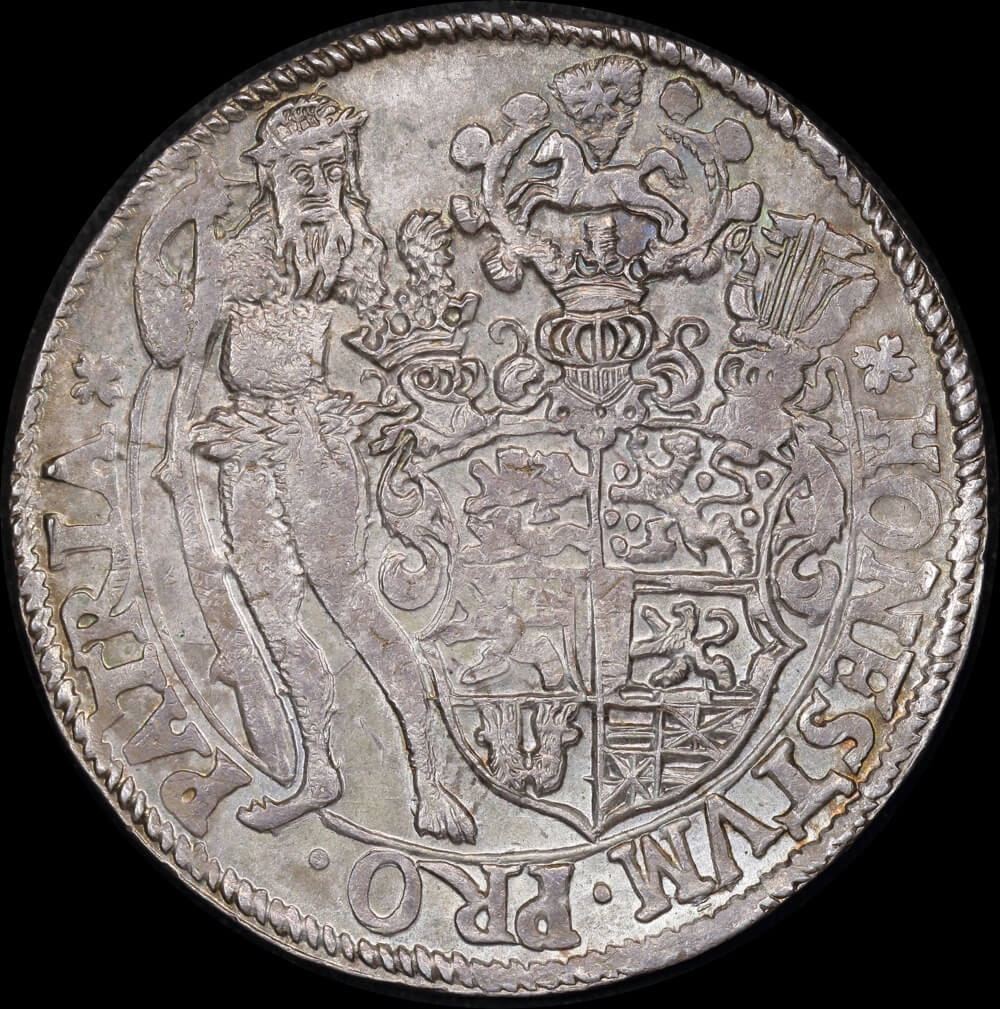 German States (Brunswick) 1592 Silver Thaler Dav# 9072 about Unc