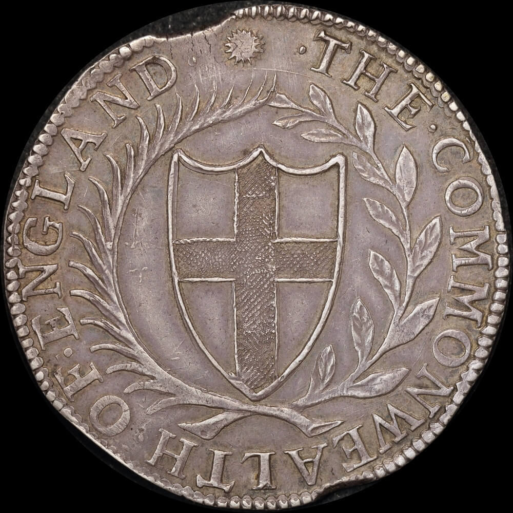 1656 Commonwealth of England Silver Crown S# 3214 EF