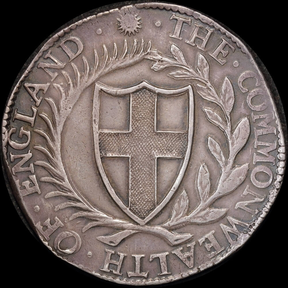 1653 Commonwealth of England Silver Crown S# 3214 good VF