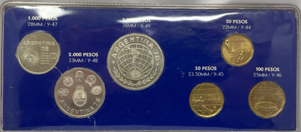 Argentina 1978 6 Coin Uncirculated Set Soccer World Cup product image