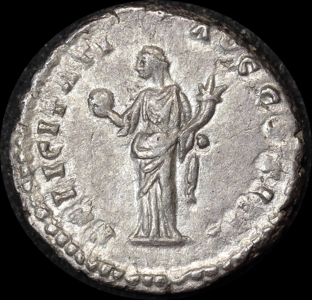 Ancient Rome (Imperial) 158-159CE Antoninus Pius Silver Denarius Felicitas RIC III 285A good VF