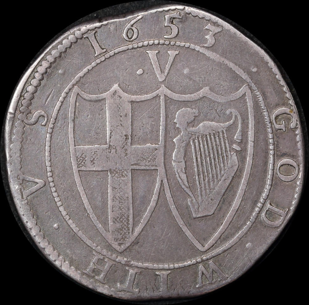1653 Commonwealth of England Silver Crown S# 3214 AVF