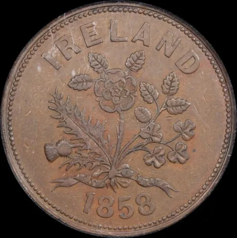 1858 William Hodgins Copper Penny Token A#659 Very fine product image