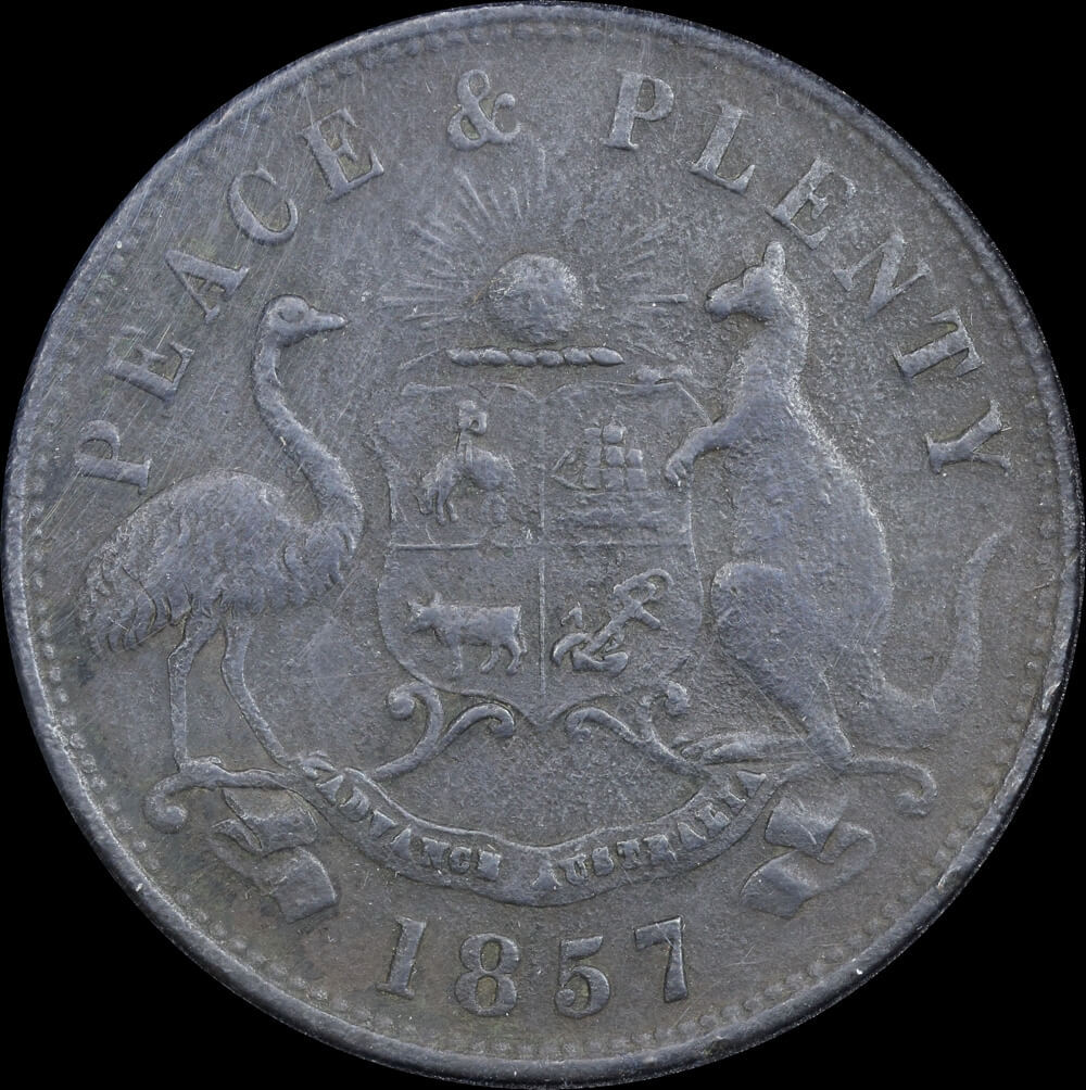 Hyde, Robert & Co Copper Penny Token 1857 A# 280 Fine