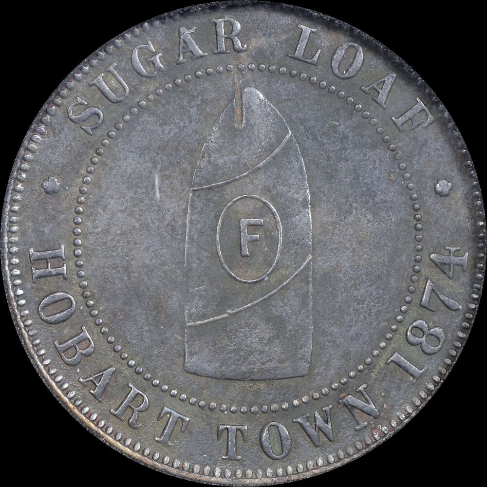 1874 Fleming Copper Penny Token A129 Very Fine