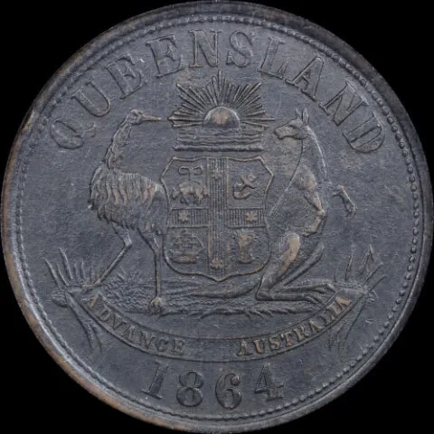 1864 J Sawyer Copper Penny Token A#469 Very Fine