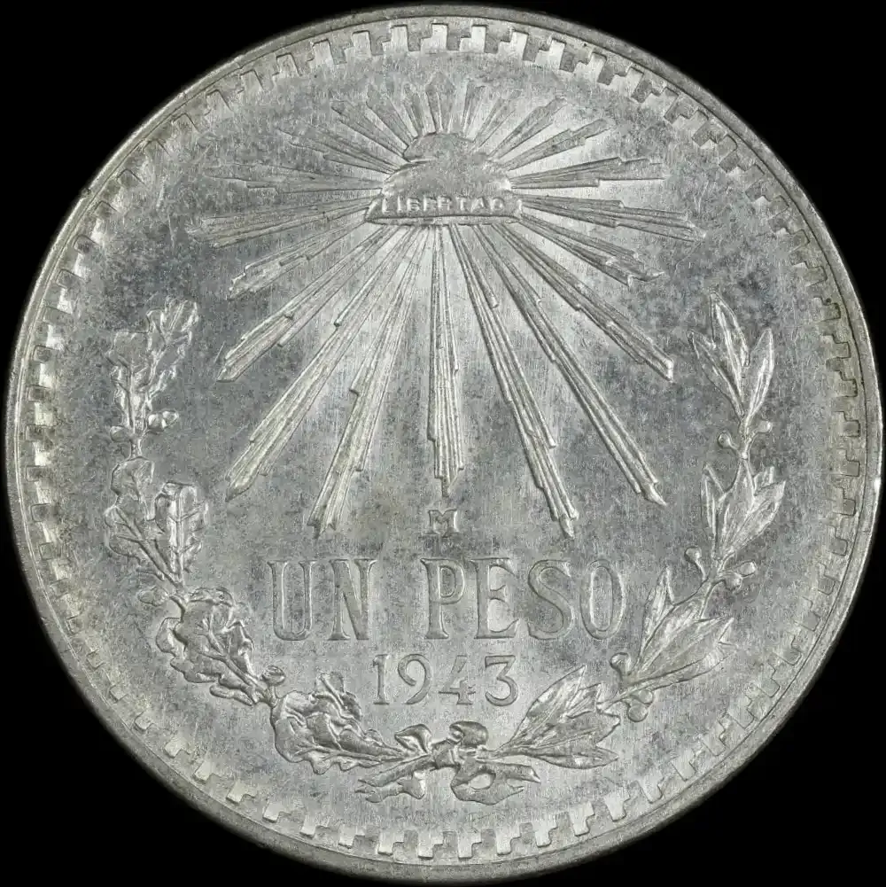 Mexico 1943 Silver Peso KM# 455 Uncirculated product image
