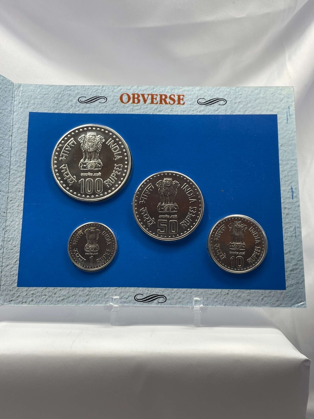 India 1992 Silver Uncirculated Set KM# MS41 Uncirculated Quit India Movement