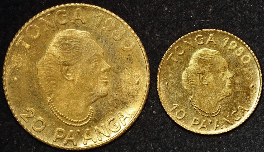 Tonga 1980 Gold 2 Coin Set MS18 Women's Advancement Uncirculated product image