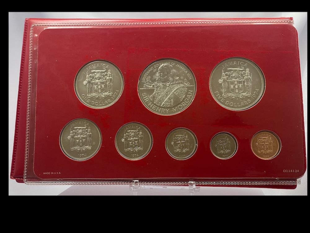 Jamaica 1974 Silver Uncirculated Specimen Coin Set KM# MS10 Uncirculated Sir Henry Morgan