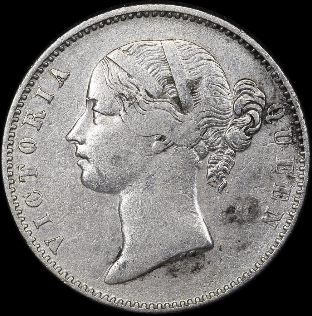 British India 1840 Silver Rupee KM# 458.1 AVF product image