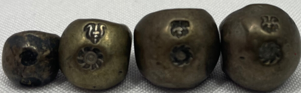 Thailand 1851~1868 Silver Set of 4 Bullet Money  Very Fine product image