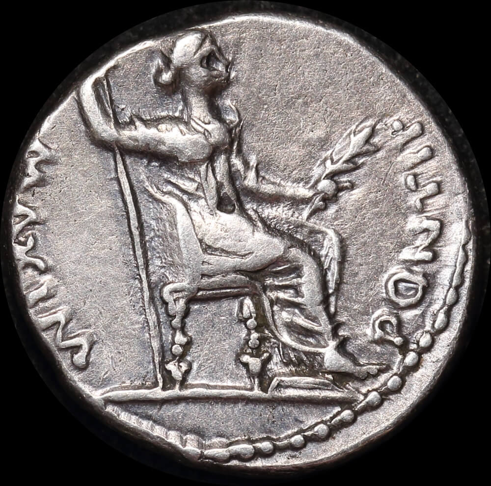 Ancient Rome (Imperial) 14 37 AD Tiberius Silver Denarius RIC I 30 Very Fine