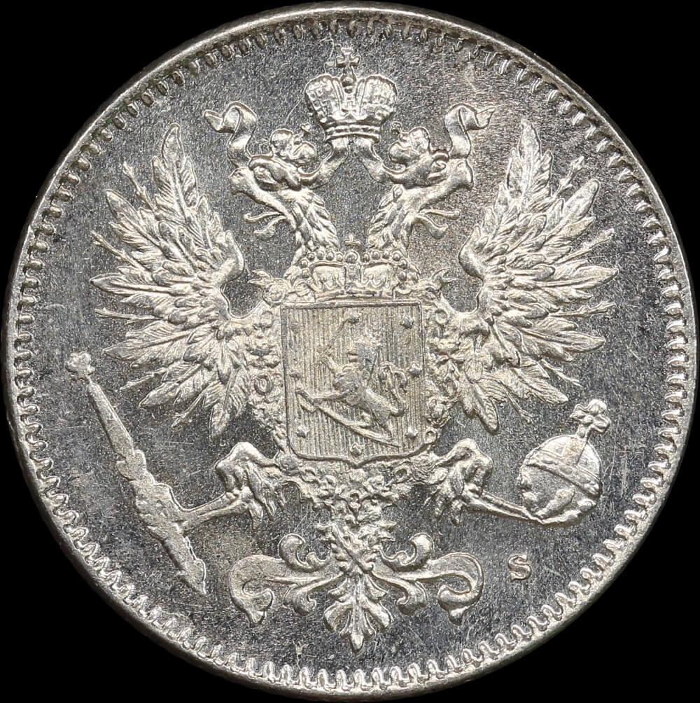 Finland 1916 Silver 50 Pennia KM# 2.2 Uncirculated product image