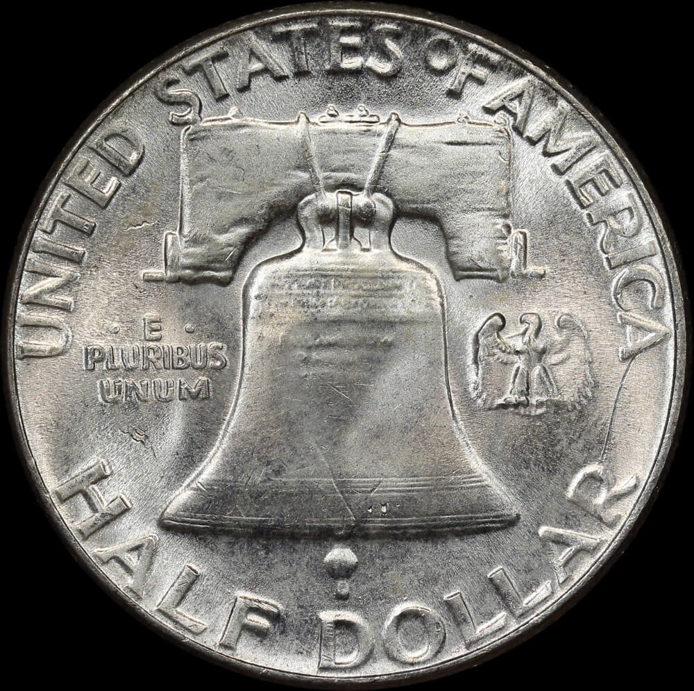 USA 1954 Silver Franklin Half Dollar KM#199 Choice Unc product image