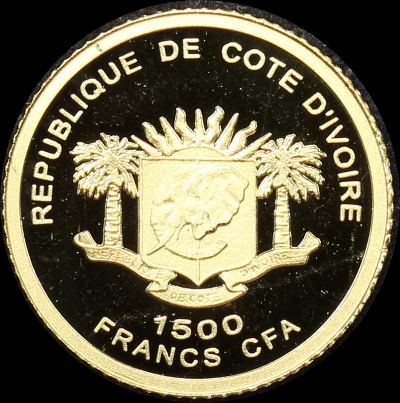 Ivory Coast 07 Gold 1500 Francs 1/2 Gram Hannibal product image