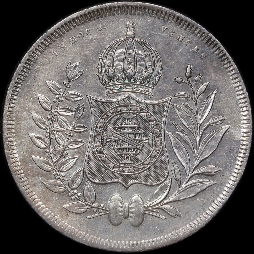 Brazil 1843 Silver 1,200 Reis KM# 434 About Unc product image
