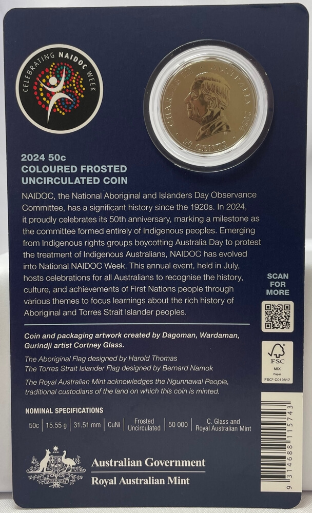 2024 50 Cent Uncirculated Coin NAIDOC 50 Years product image
